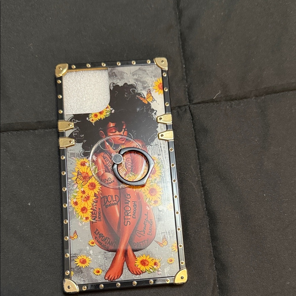 Sunflower Art Phone Case with Ring Holder